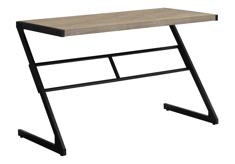 48" Taupe and Black Computer Desk HomeRoots