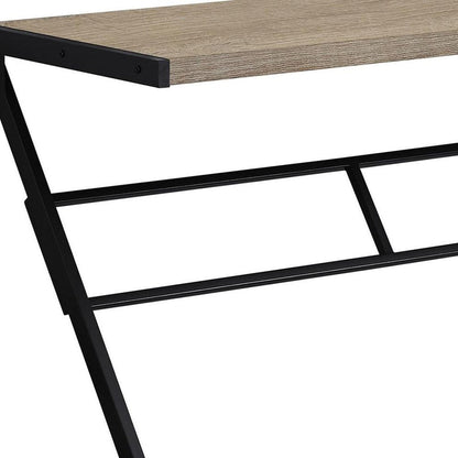 48" Taupe and Black Computer Desk HomeRoots