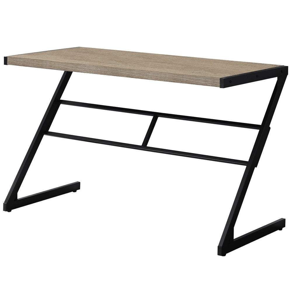 48" Taupe and Black Computer Desk HomeRoots