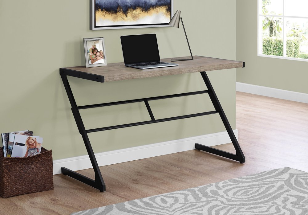 48" White and Silver Computer Desk HomeRoots