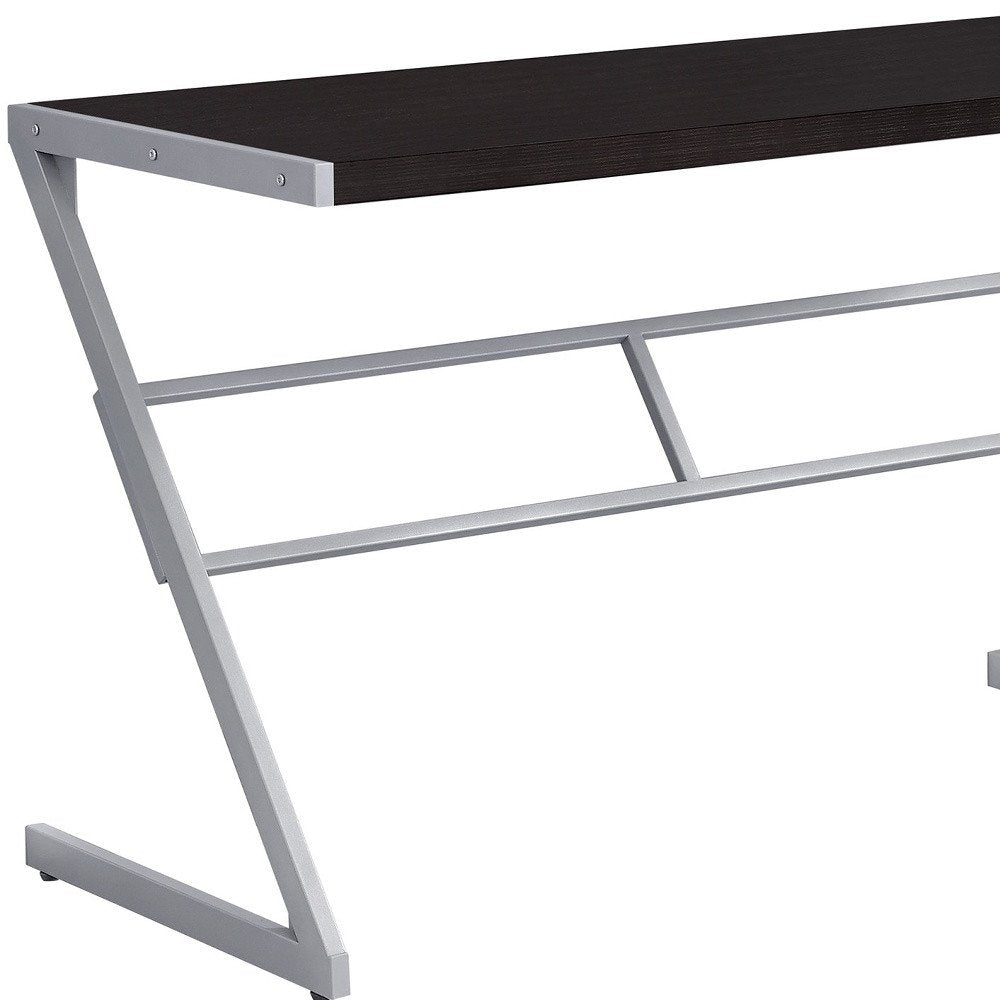 48" Taupe and Black Computer Desk HomeRoots