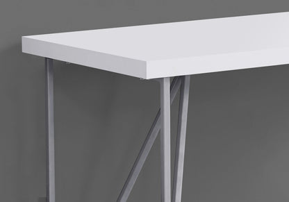 47" White and Silver Computer Desk HomeRoots