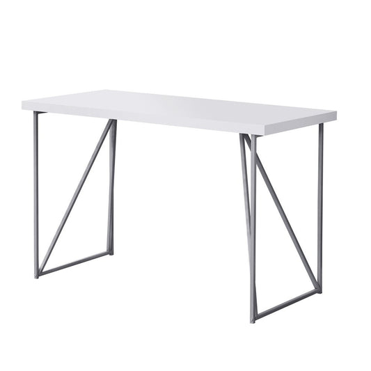 47" White and Silver Computer Desk HomeRoots
