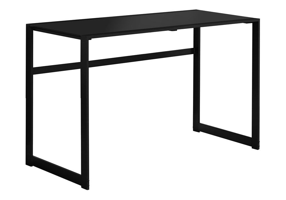 48" Black Glass Computer Desk HomeRoots