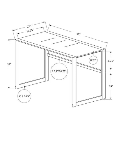48" Black Glass Computer Desk HomeRoots