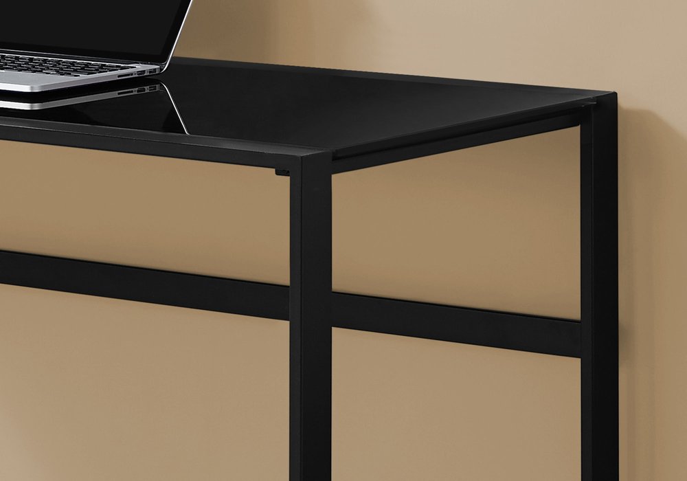 48" Black Glass Computer Desk HomeRoots