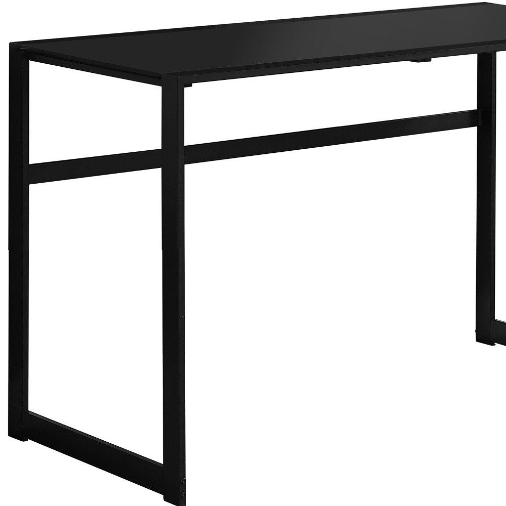 48" Black Glass Computer Desk HomeRoots