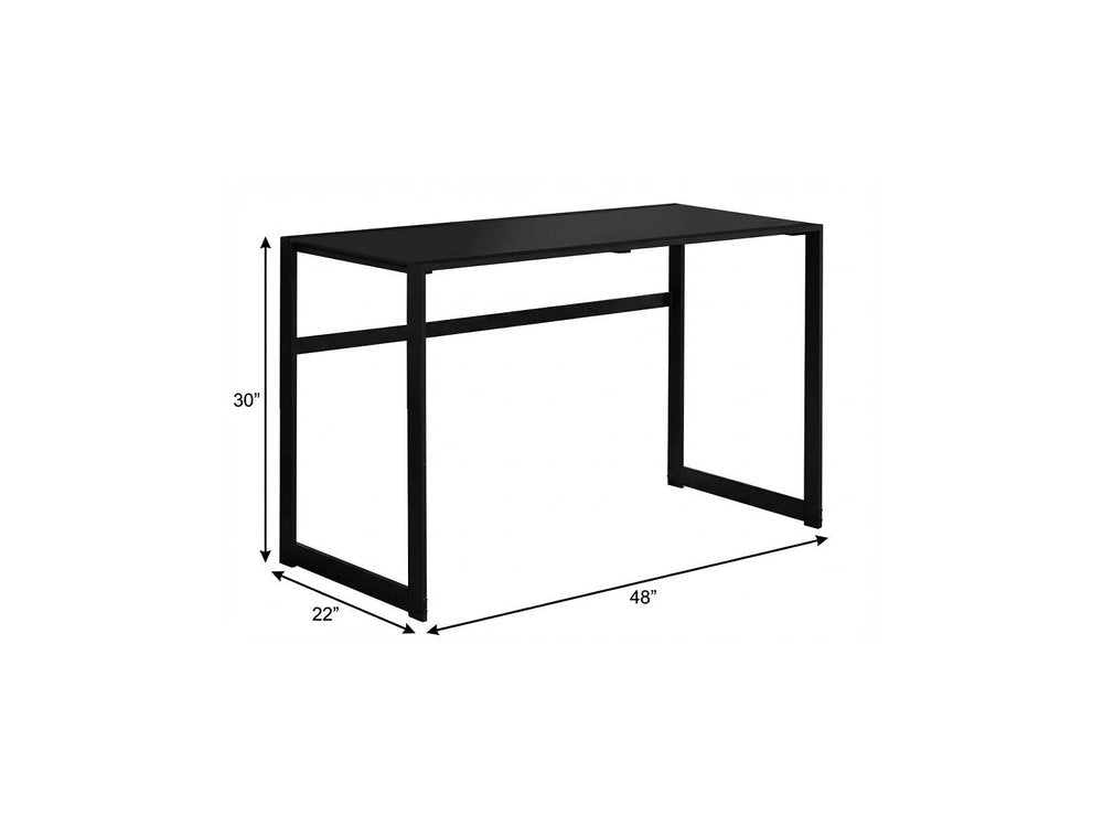 48" Black Glass Computer Desk HomeRoots