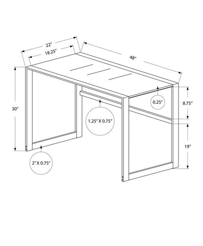 48" Black Glass Computer Desk HomeRoots