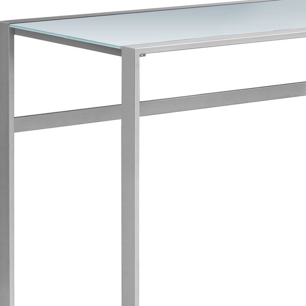 48" Black Glass Computer Desk HomeRoots