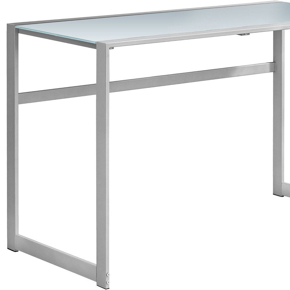 48" Black Glass Computer Desk HomeRoots