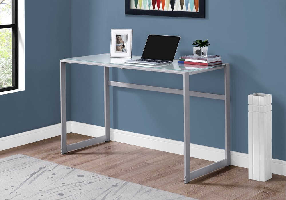48" Black Glass Computer Desk HomeRoots