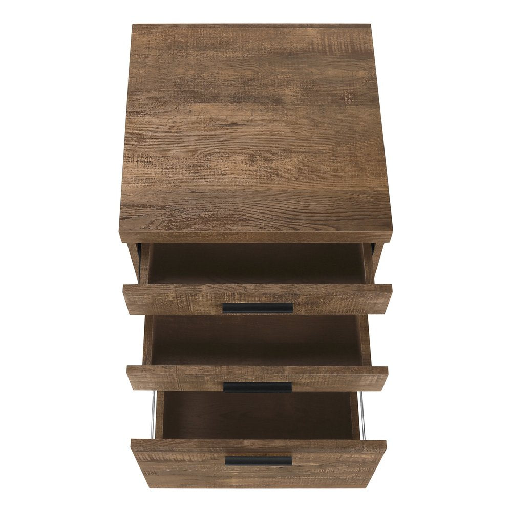 25" Grey Particle Board And Wood Filing Cabinet With Drawers HomeRoots