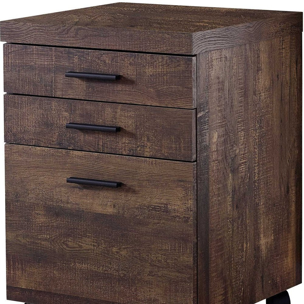 25" Grey Particle Board And Wood Filing Cabinet With Drawers HomeRoots