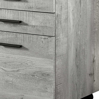 25" Grey Particle Board And Wood Filing Cabinet With Drawers HomeRoots