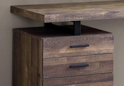 47" Brown and Black Computer Desk With Three Drawers HomeRoots