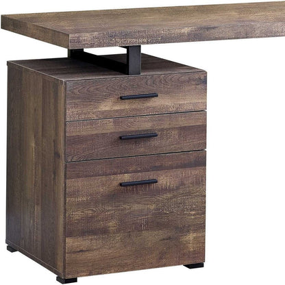 47" Brown and Black Computer Desk With Three Drawers HomeRoots