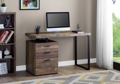 47" Taupe and Black Computer Desk With Three Drawers HomeRoots