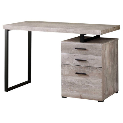 47" Brown and Black Computer Desk With Three Drawers HomeRoots