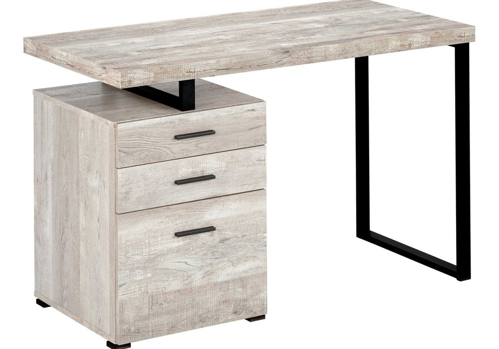 47" Brown and Black Computer Desk With Three Drawers HomeRoots
