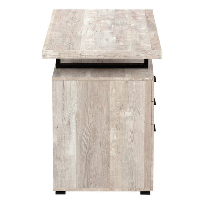 47" Brown and Black Computer Desk With Three Drawers HomeRoots