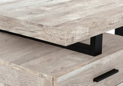 47" Taupe and Black Computer Desk With Three Drawers HomeRoots