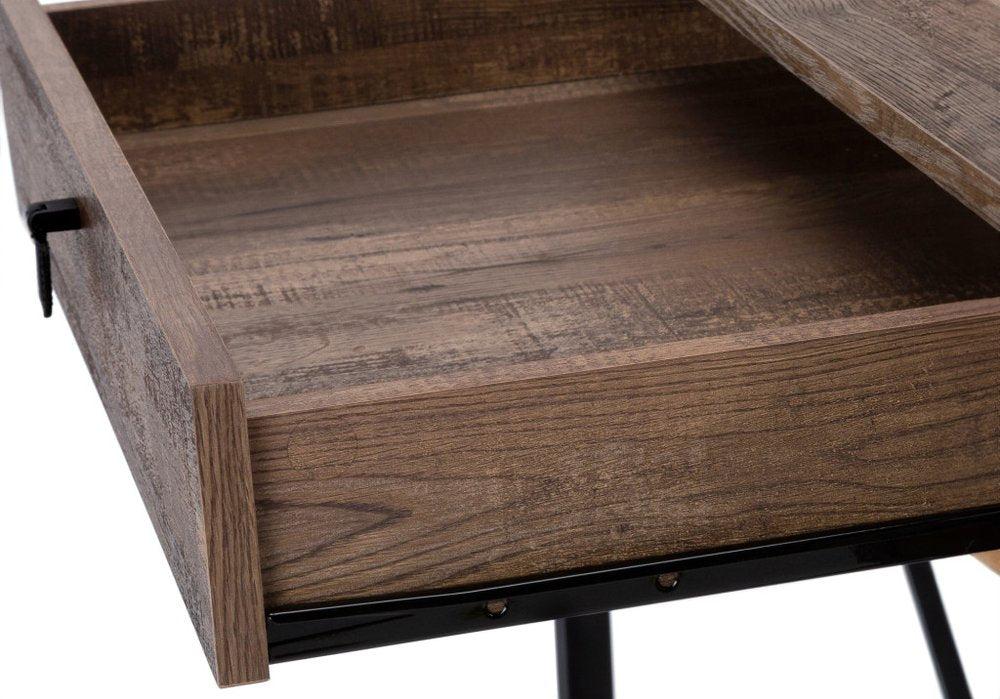 47" Brown and Black Computer Desk With Two Drawers HomeRoots