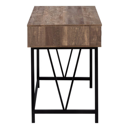 47" Brown and Black Computer Desk With Two Drawers HomeRoots