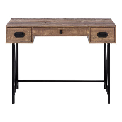 47" Brown and Black Computer Desk With Two Drawers HomeRoots