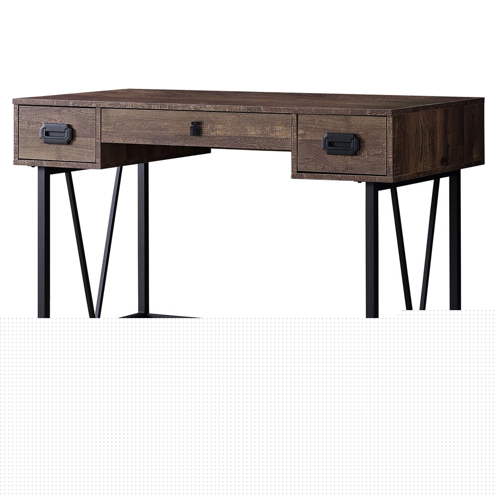 47" Brown and Black Computer Desk With Two Drawers HomeRoots