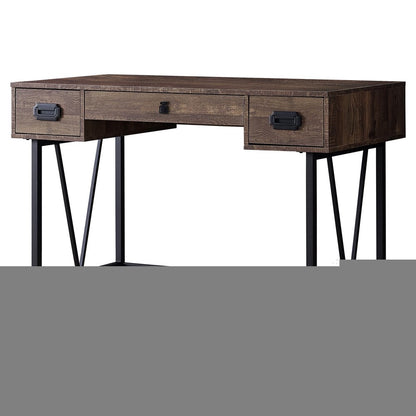 47" Brown and Black Computer Desk With Two Drawers HomeRoots