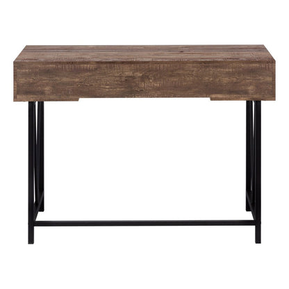 47" Brown and Black Computer Desk With Two Drawers HomeRoots