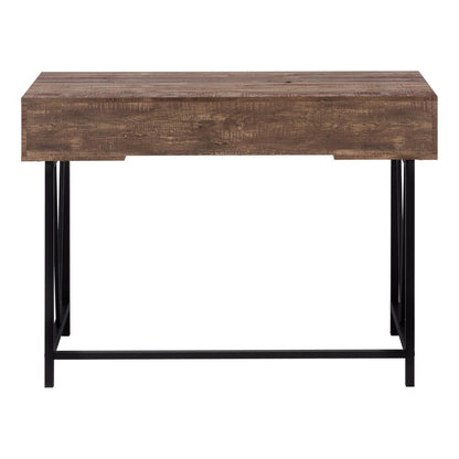47" Brown and Black Computer Desk With Two Drawers HomeRoots