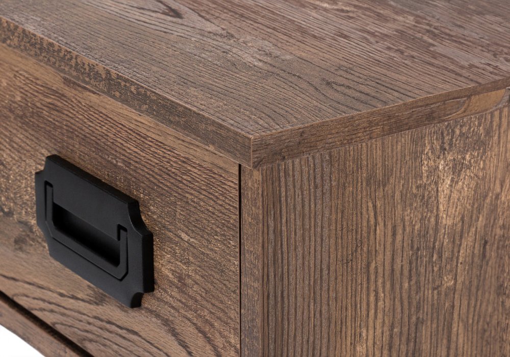 47" Brown and Black Computer Desk With Two Drawers HomeRoots