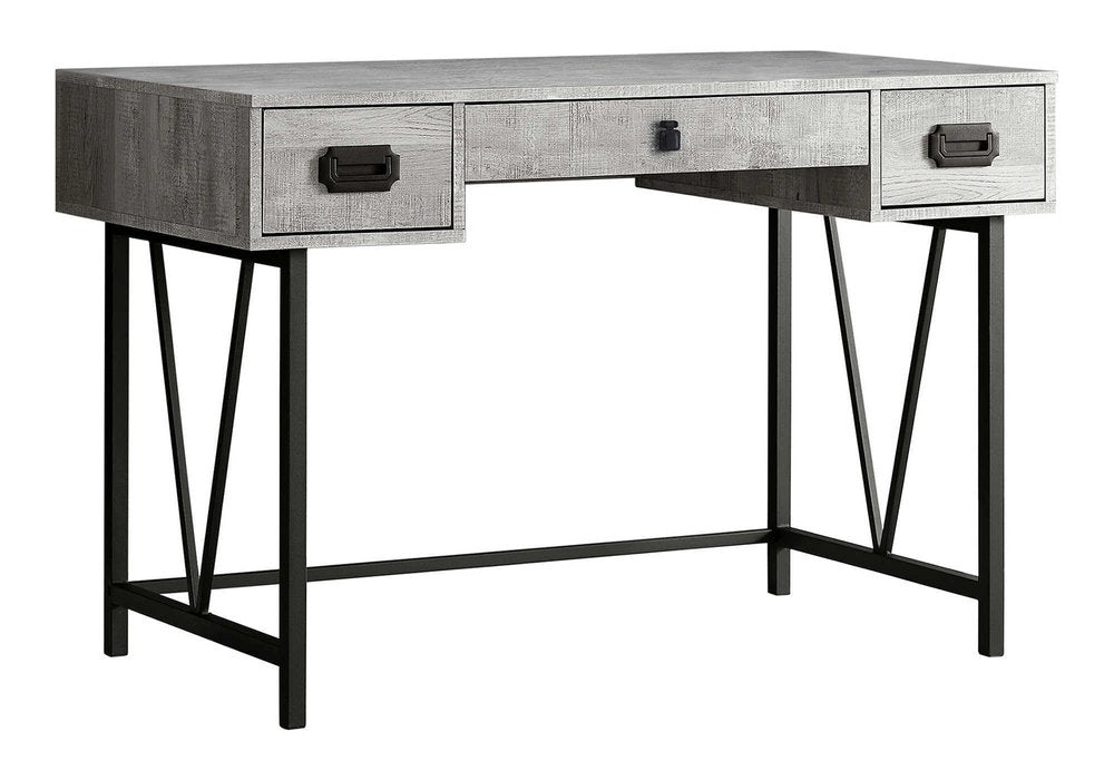47" Brown and Black Computer Desk With Two Drawers HomeRoots