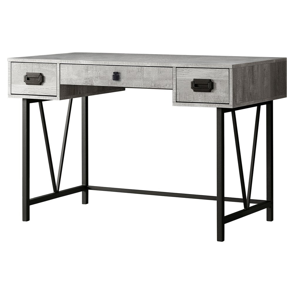 47" Brown and Black Computer Desk With Two Drawers HomeRoots