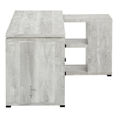 60" Taupe L Shape Computer Desk With Three Drawers HomeRoots