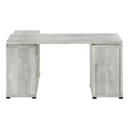 60" Taupe L Shape Computer Desk With Three Drawers HomeRoots