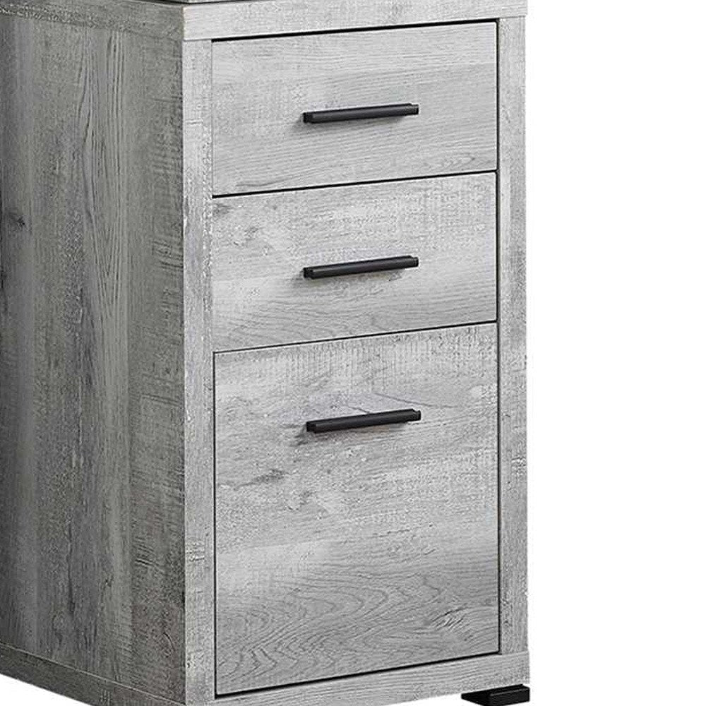 60" Taupe L Shape Computer Desk With Three Drawers HomeRoots