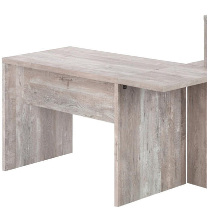 63" Taupe L Shape Computer Desk With Eight Drawers HomeRoots