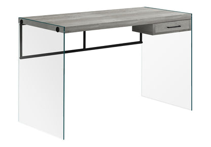 48" Gray and Clear Computer Desk HomeRoots