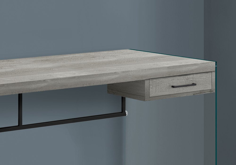 48" Gray and Clear Computer Desk HomeRoots