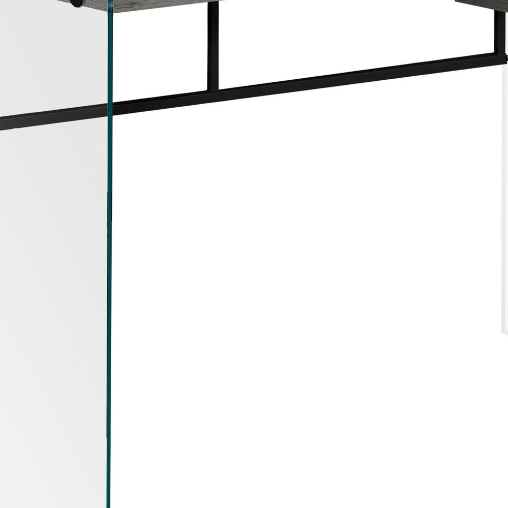 48" Gray and Clear Computer Desk HomeRoots