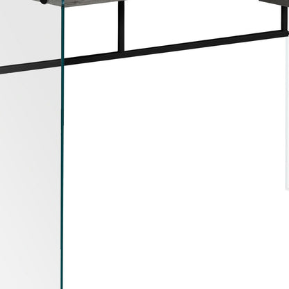 48" Gray and Clear Computer Desk HomeRoots