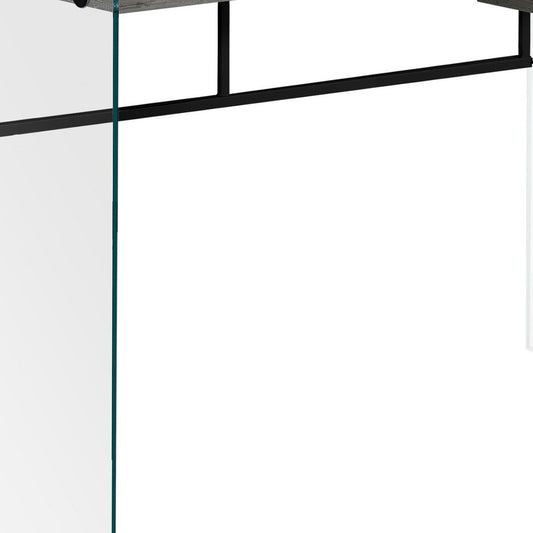 48" Gray and Clear Computer Desk HomeRoots