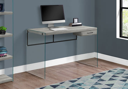 48" Gray and Clear Computer Desk HomeRoots