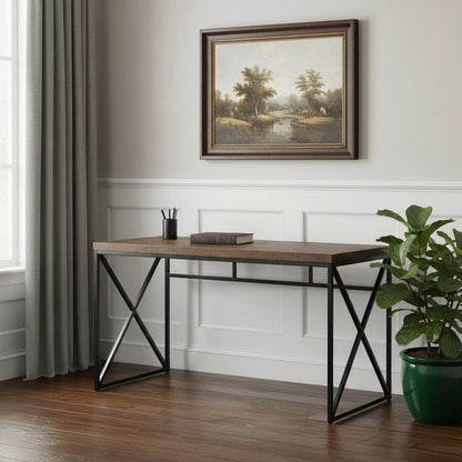 47" Brown and Black Computer Desk HomeRoots