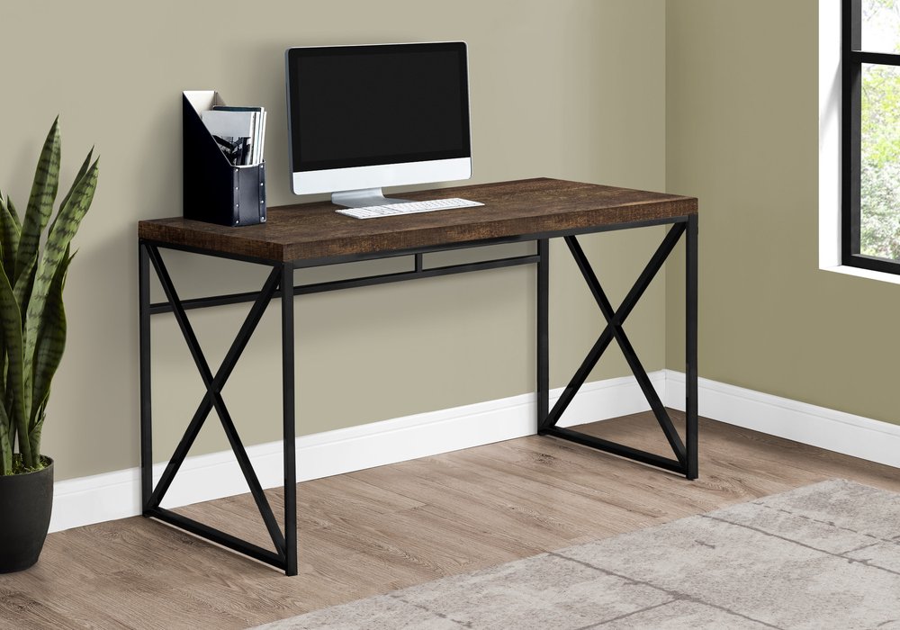 47" Brown and Black Computer Desk HomeRoots