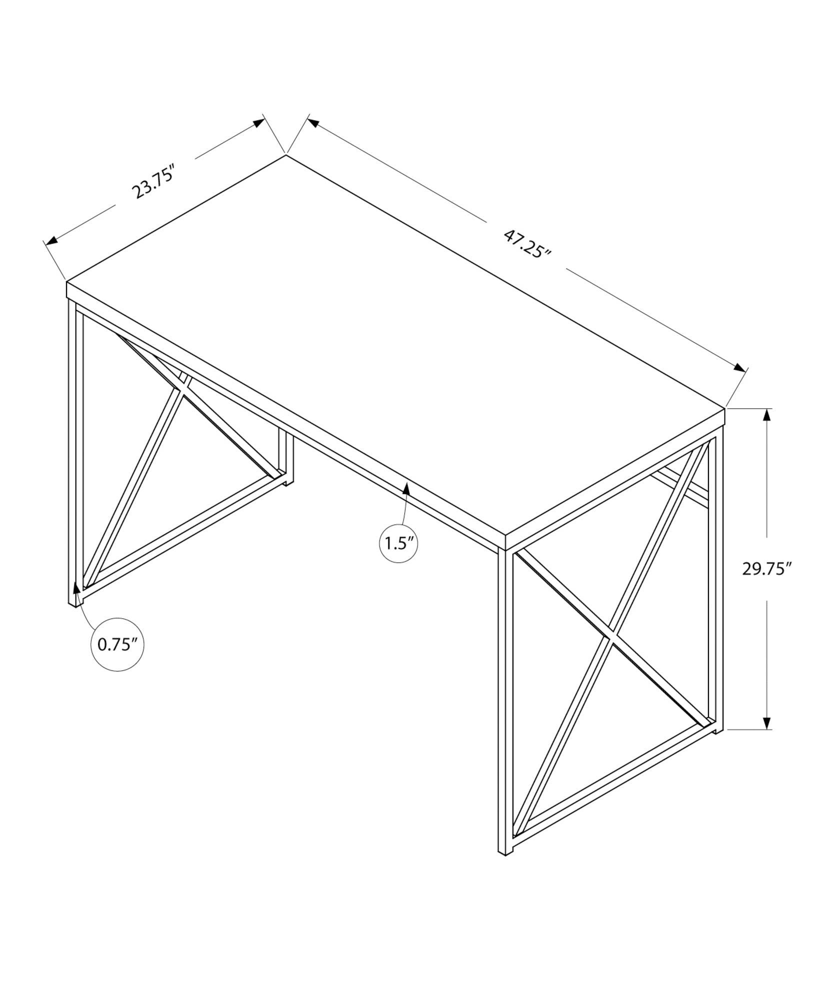 24" Gray and Black Computer Desk - FurniFindUSA