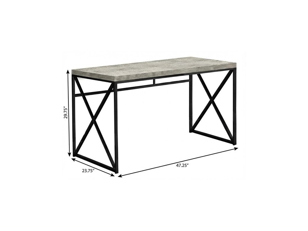 47" Gray and Black Computer Desk HomeRoots